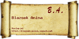 Blazsek Anina névjegykártya